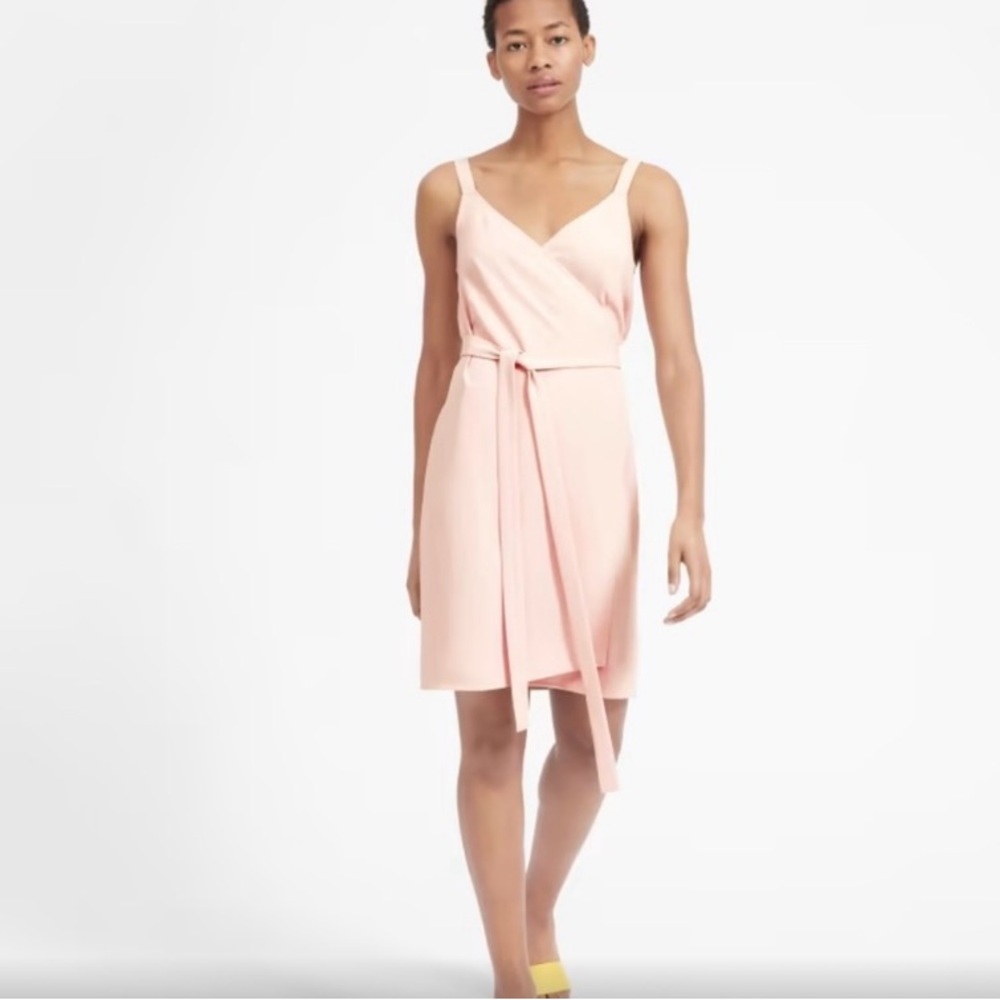 Pink everlane Japanese go weave wrap dress size 6